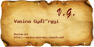 Vasina Györgyi névjegykártya